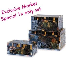 HIGH QUALITY NEW SET/3 Mosaic Glass Boxes-GREAT $